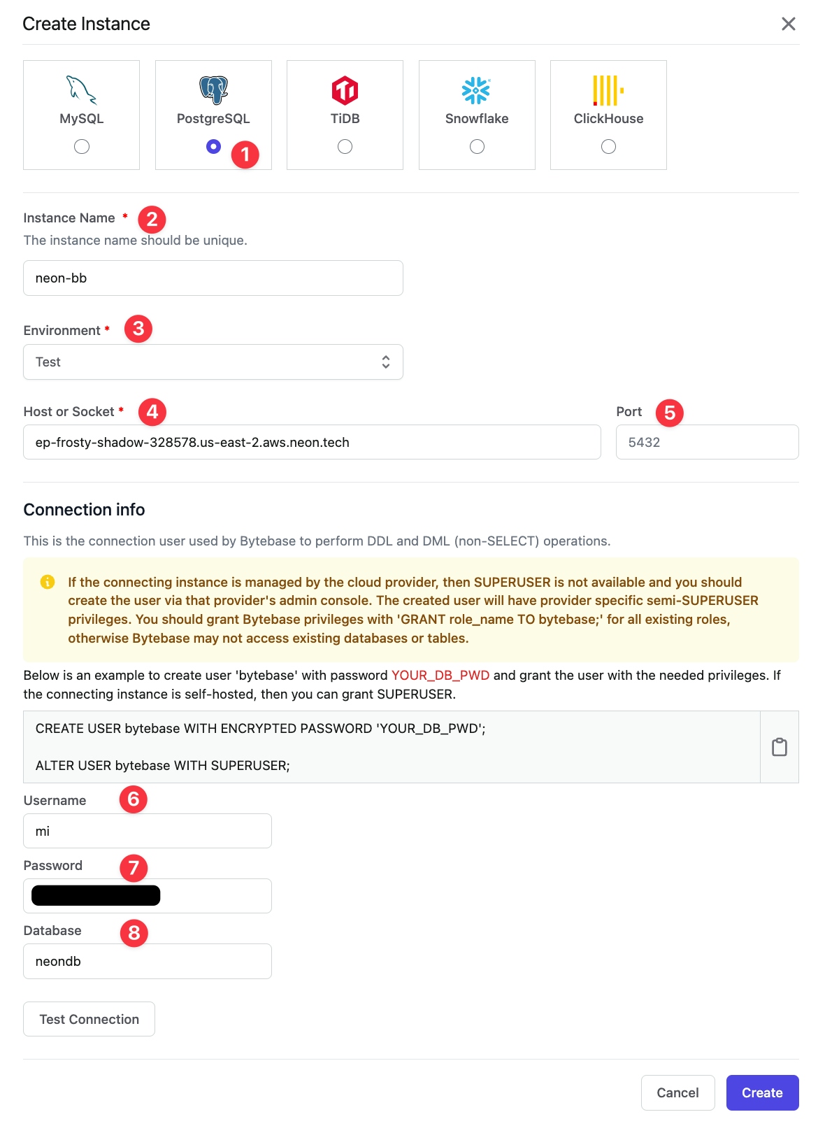 neon-bytebase-create-instance