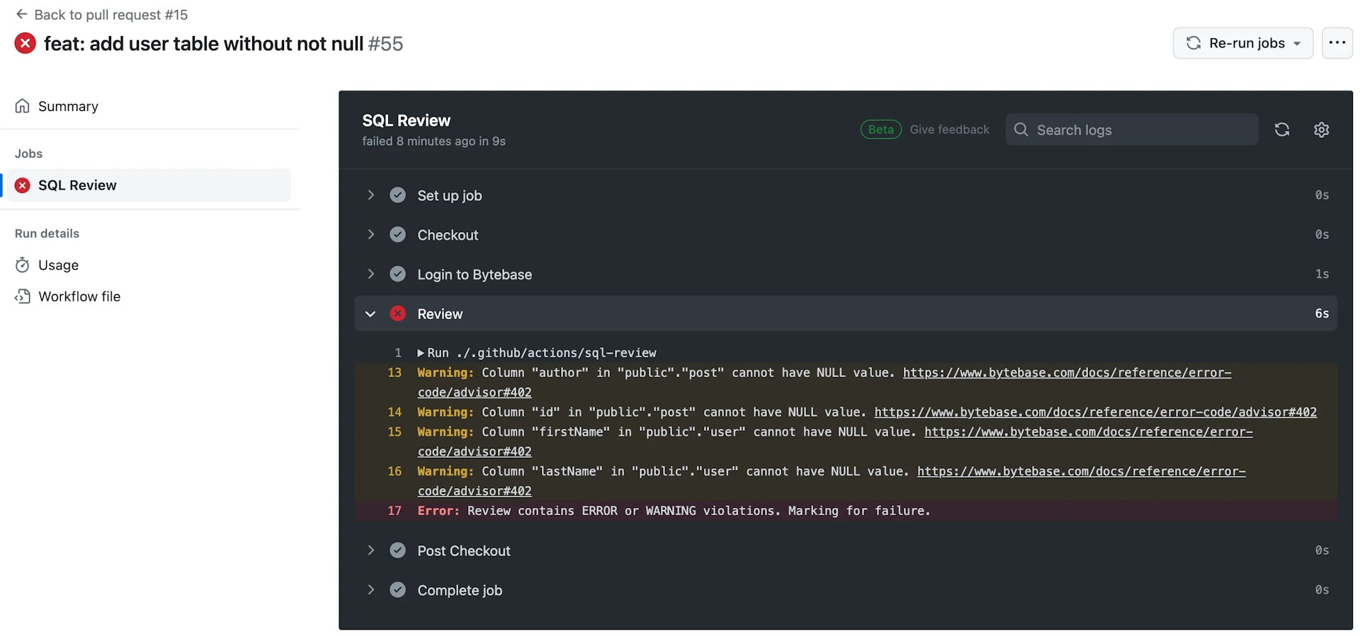 gh-sql-review-warning